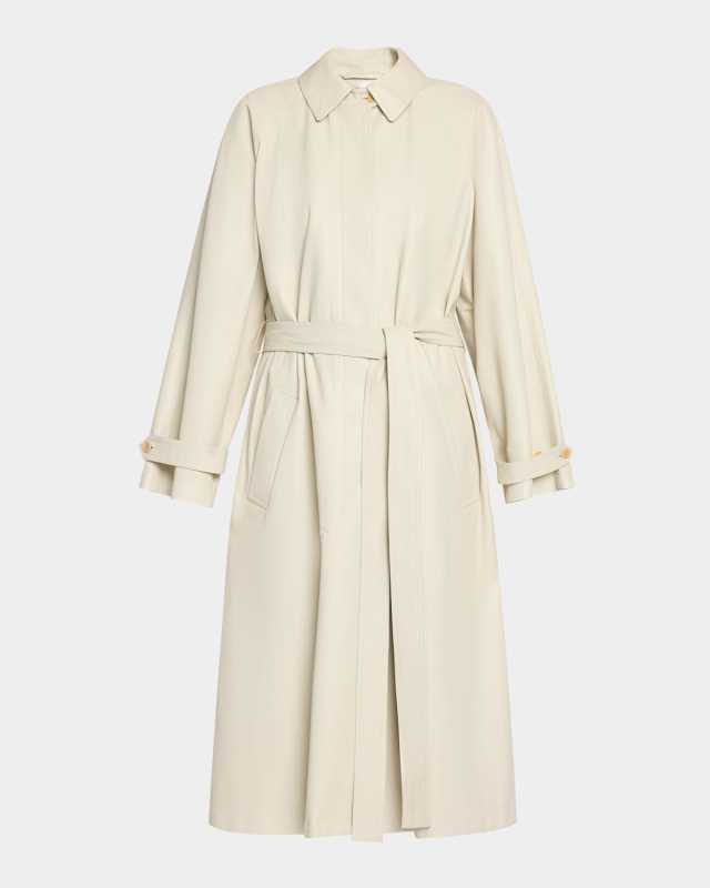 Ryota Belted Leather Trench Coat